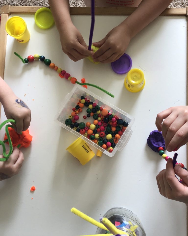 Preschool Learning Activities with Beads - The Peaceful Nest