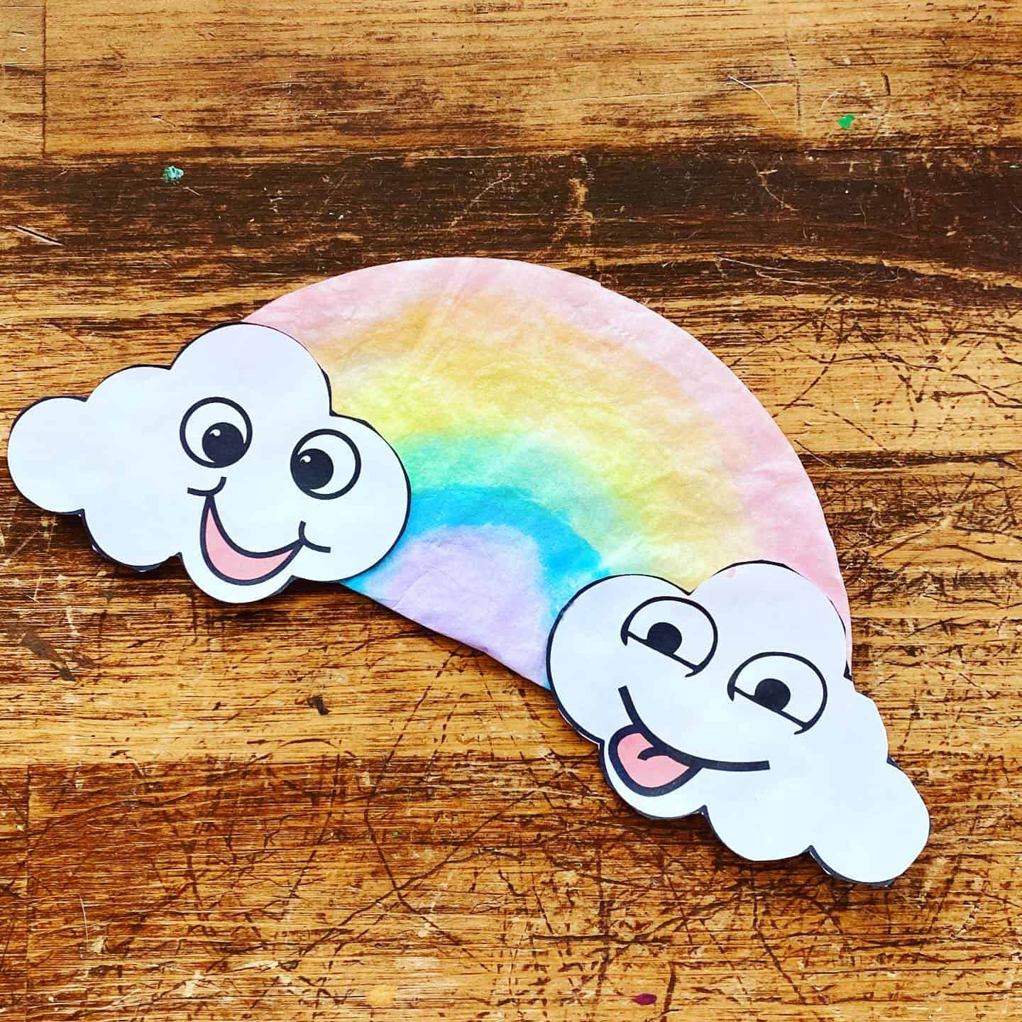 Rainbow Coffee Filter Craft For Kids